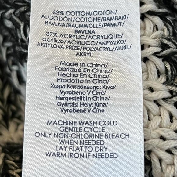 Chaps XL Chunky Knit Mock Neck Sweater Black White - Picture 7 of 8